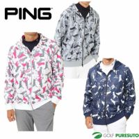 ピンアパレルフルジップフーディーパーカートレーナーMr.PING総柄プリントNATIVEメンズ2262803ゴルフウェア