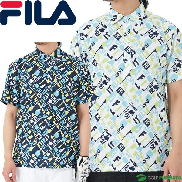 フィラゴルフ半袖ポロシャツPOPアロハプリント半袖シャツメンズ743-617ゴルフウェア吸汗速乾UVカット