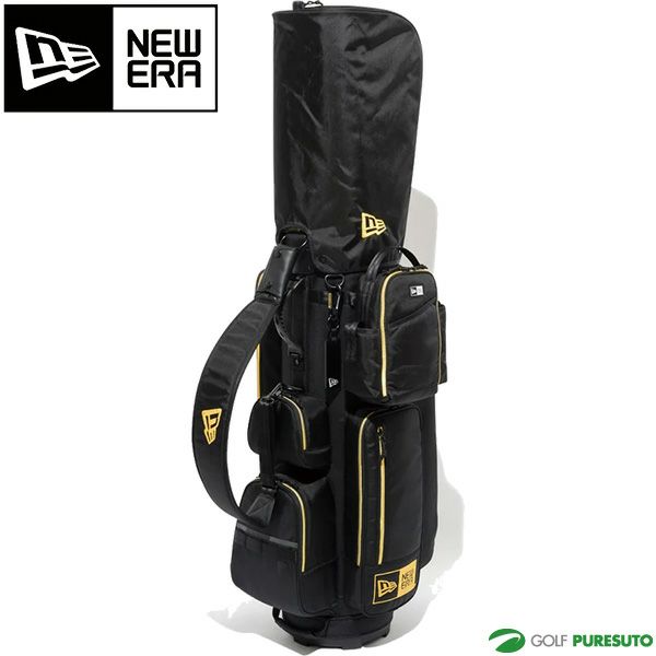 ニューエラゴルフ9型キャディーバッグブラック×ゴールドベーシックポーチ付き13534661カートタイプユニセックス