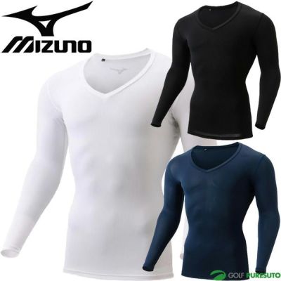 ミズノゴルフバイオギア長袖UVカットVネックシャツメンズE2MJ2005コンプレッションタイプアンダーウェアゴルフウェア