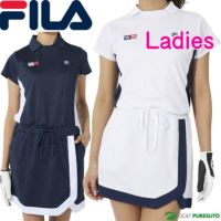 【レディース】フィラゴルフ半袖スキッパーワンピース753-401吸汗速乾UVカットゴルフウェア