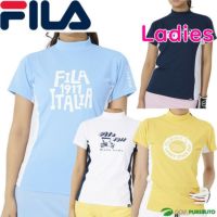 【レディース】フィラゴルフ半袖モックネックシャツ753-603ゴルフウェア吸汗速乾UVカット接触冷感遮熱
