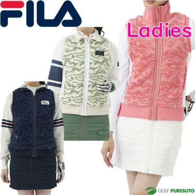 【レディース】フィラゴルフフルジップセパレートワンピース792-211ボアベスト中綿スカートノースリーブゴルフウェア