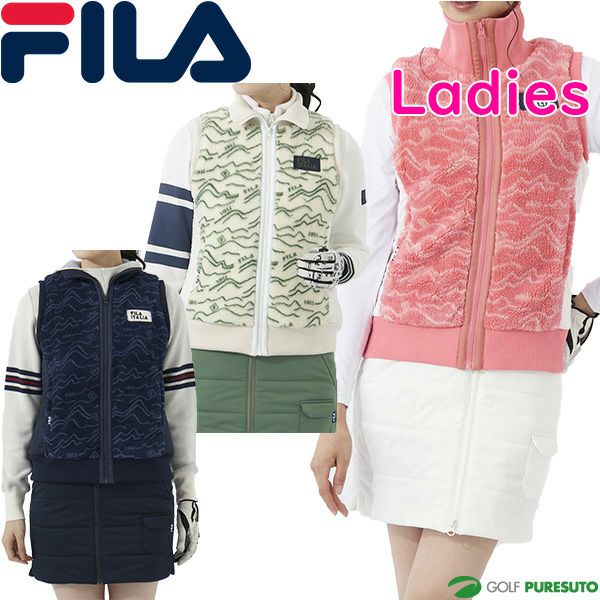 【レディース】フィラゴルフフルジップセパレートワンピース792-211ボアベスト中綿スカートノースリーブゴルフウェア